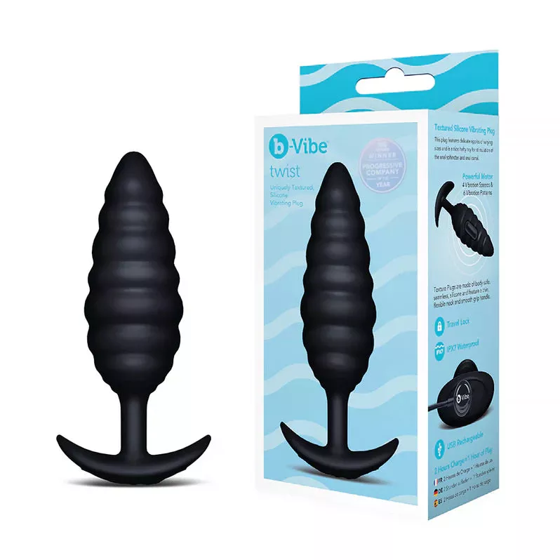 b-Vibe Twist Texture Vibrating Butt Plug