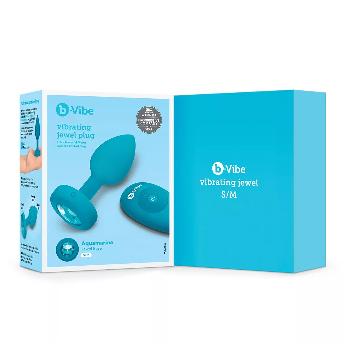 b-Vibe Vibrating Jewel Plug S/M - Aqua