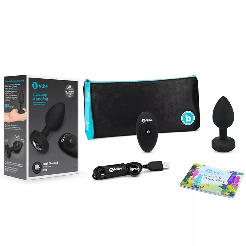 b-Vibe Vibrating Jewel Rechargeable Remote-Controlled Anal Plug with Gem Base Blue Sapphire Large/X-Large