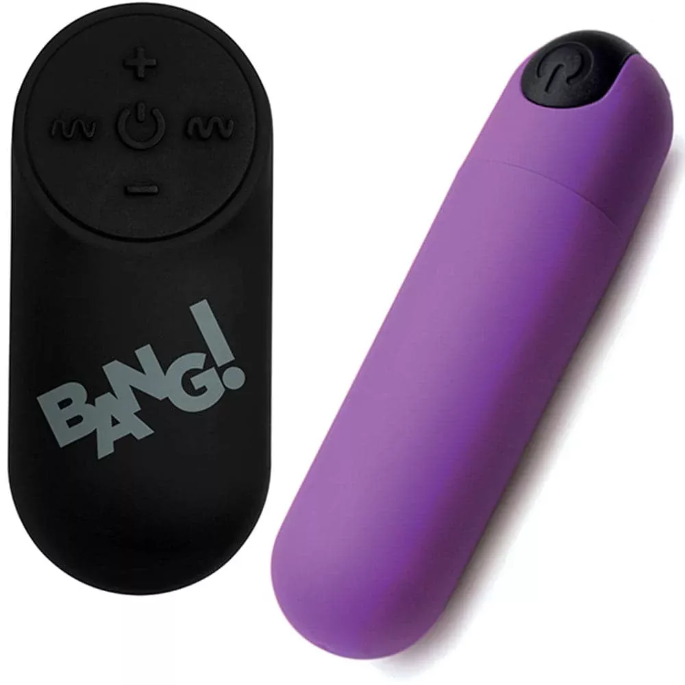 Bang! Vibrating Silicone Rechargeable Bullet - Remote Control - Purple