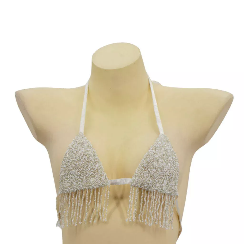 Beaded Multi-Colored Bikini Top