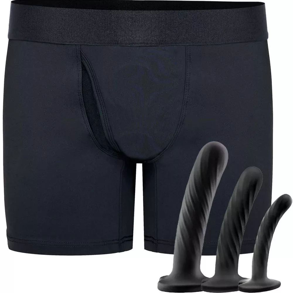 Beginner's Kit - Luxe Duo Boxer & Set of 3 Silicone Dildos - Package Deal