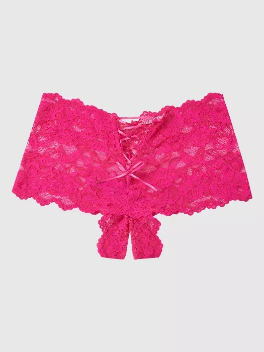 Bella Lace Cheeky Crotchless Panties