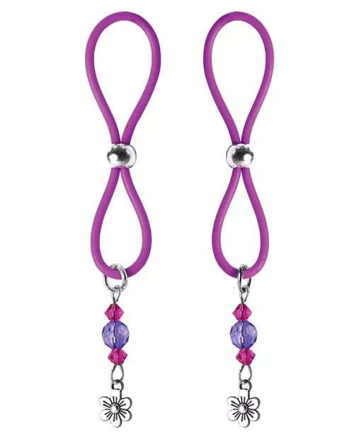 Bijoux De Nip Nipple Halos Flower Charm - Purple