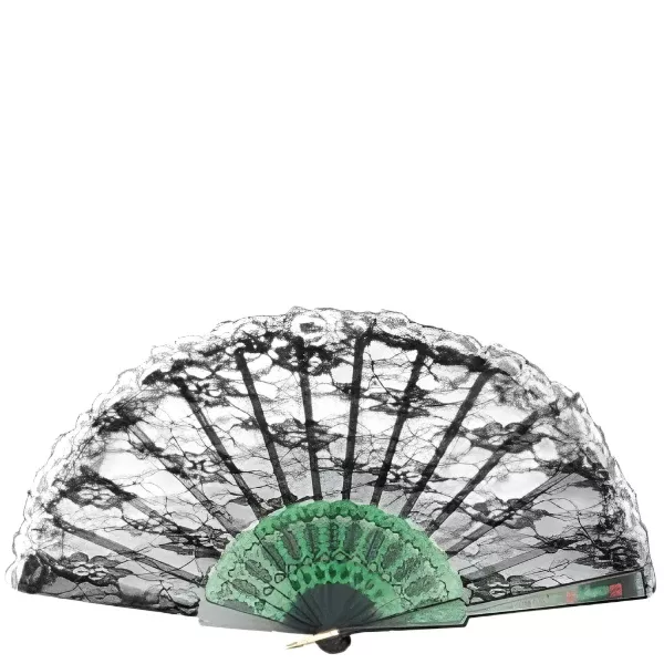 Black Lace Trim Hand Fan