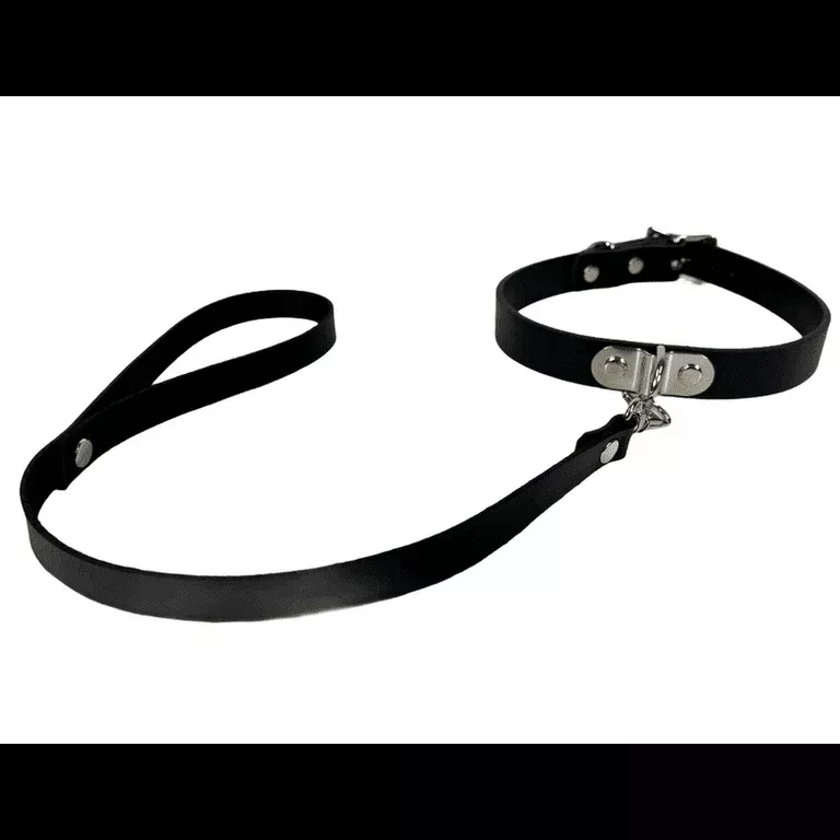 Black Leather Choker & Leash