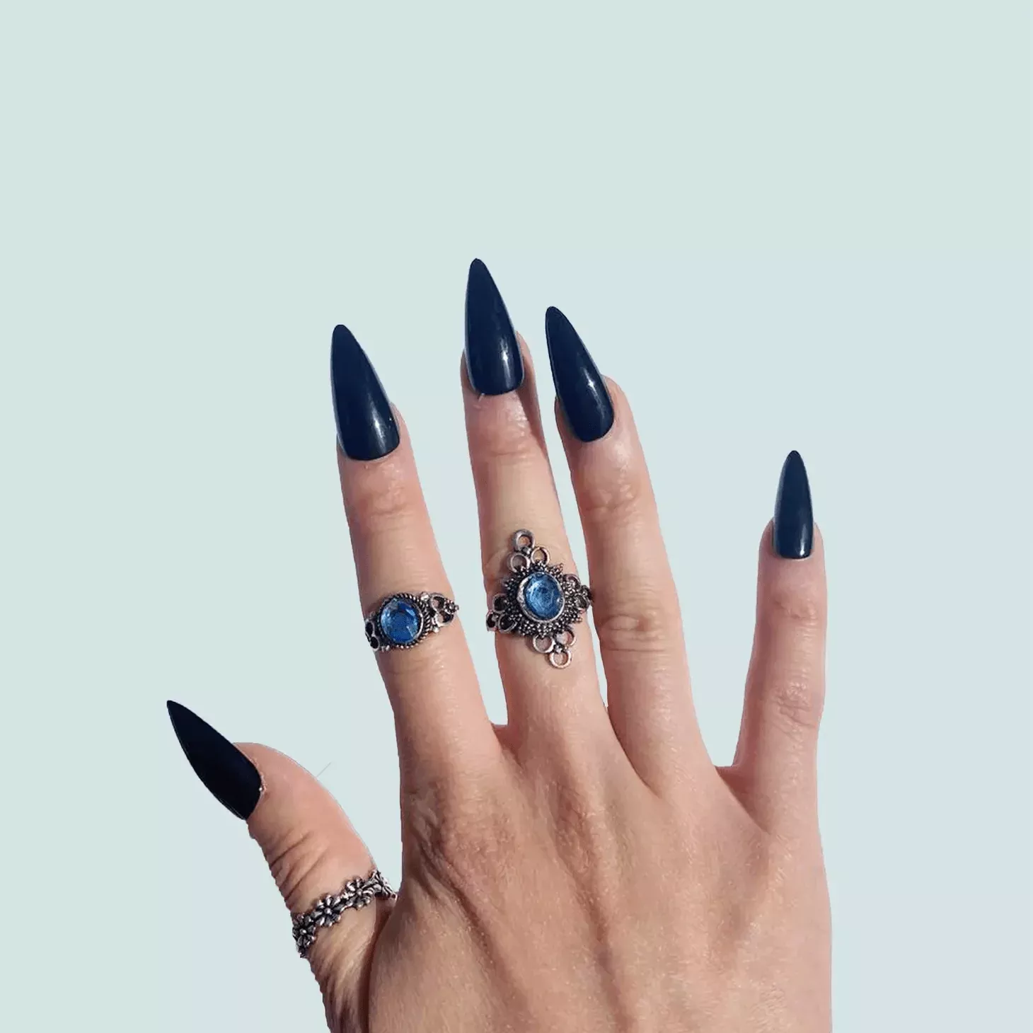 Black Magic Stiletto Shaped Press On Nails