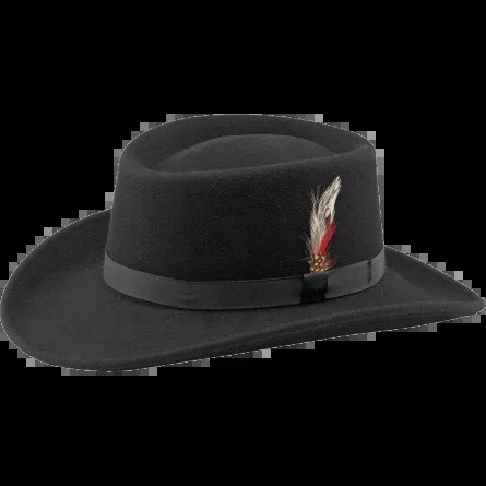 Black Soft Felt Gambler Hat