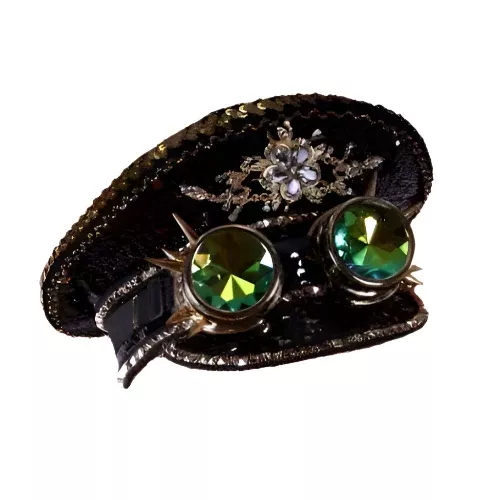 Black Spiked Goggles Fisherman Hat