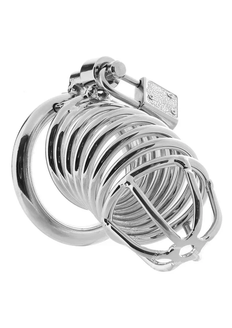 Blue Line | Chastity Cage | Deluxe Silver Cock Cage