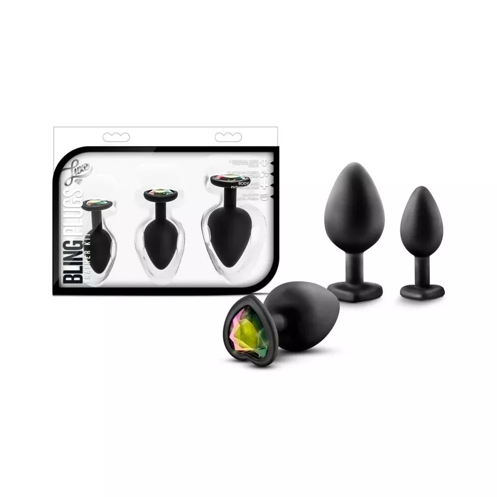 Blush Luxe 3-Piece Bling Plug Training Kit with Base Black