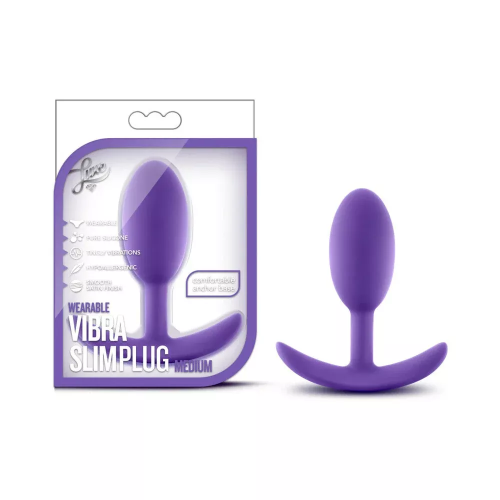Blush Luxe Wearable Vibra Slim Plug Medium Purple