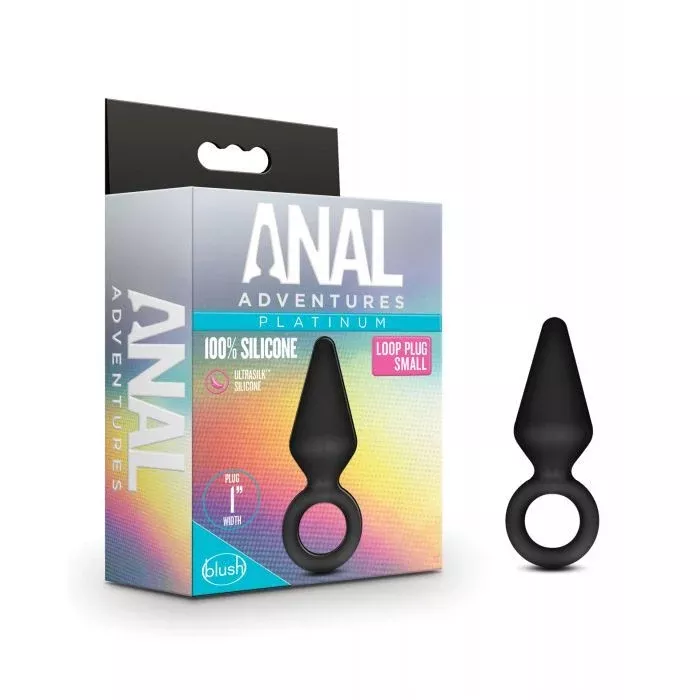 Blush Novalties Anal Adventures Platinum Silicone Loop Plug - Small Black