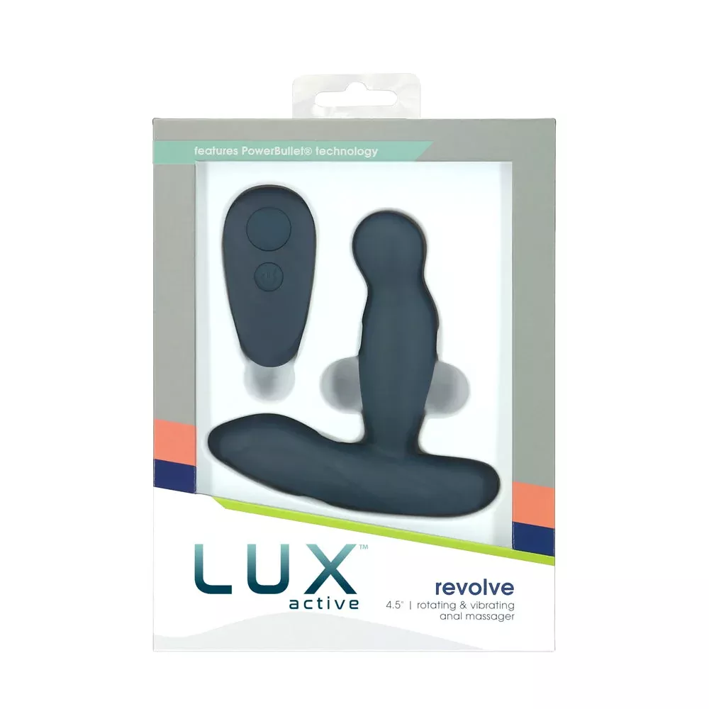 BMS Lux Active Revolve 4.5 in. Rotating And Vibrating Silicone Massager Black