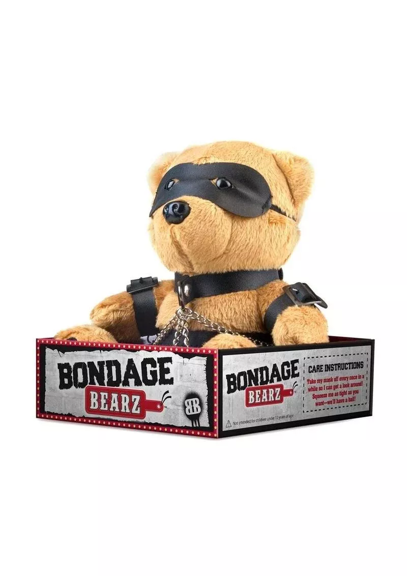 Bondage Bearz Charlie Chains Stuffed Animal - Brown/Black