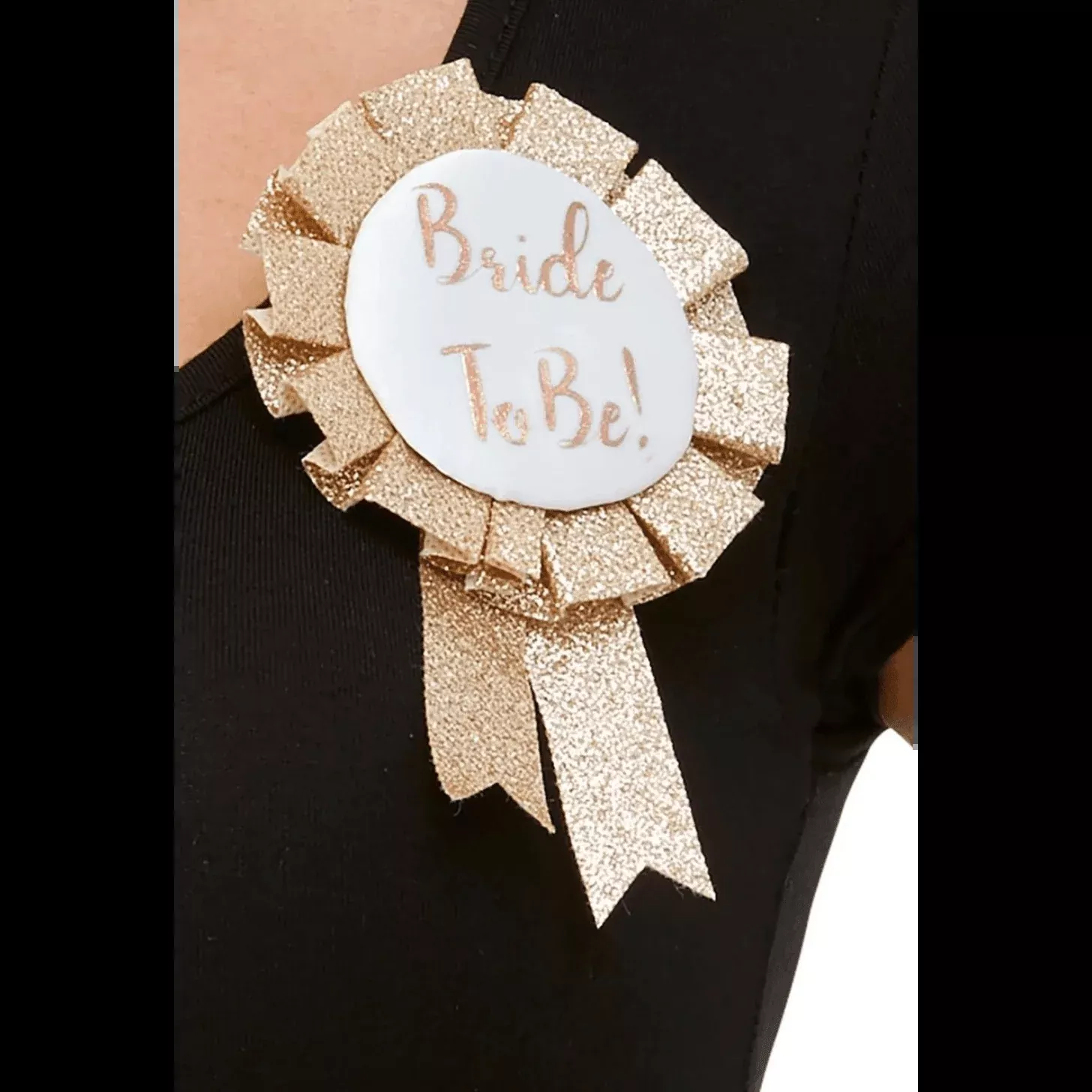 Bride To Be Gold Rosette Pin