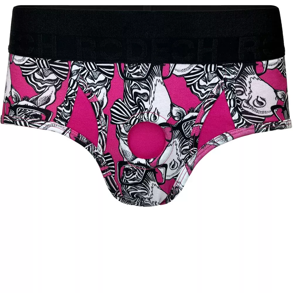Brief+ Harness - Bowtie Zebra