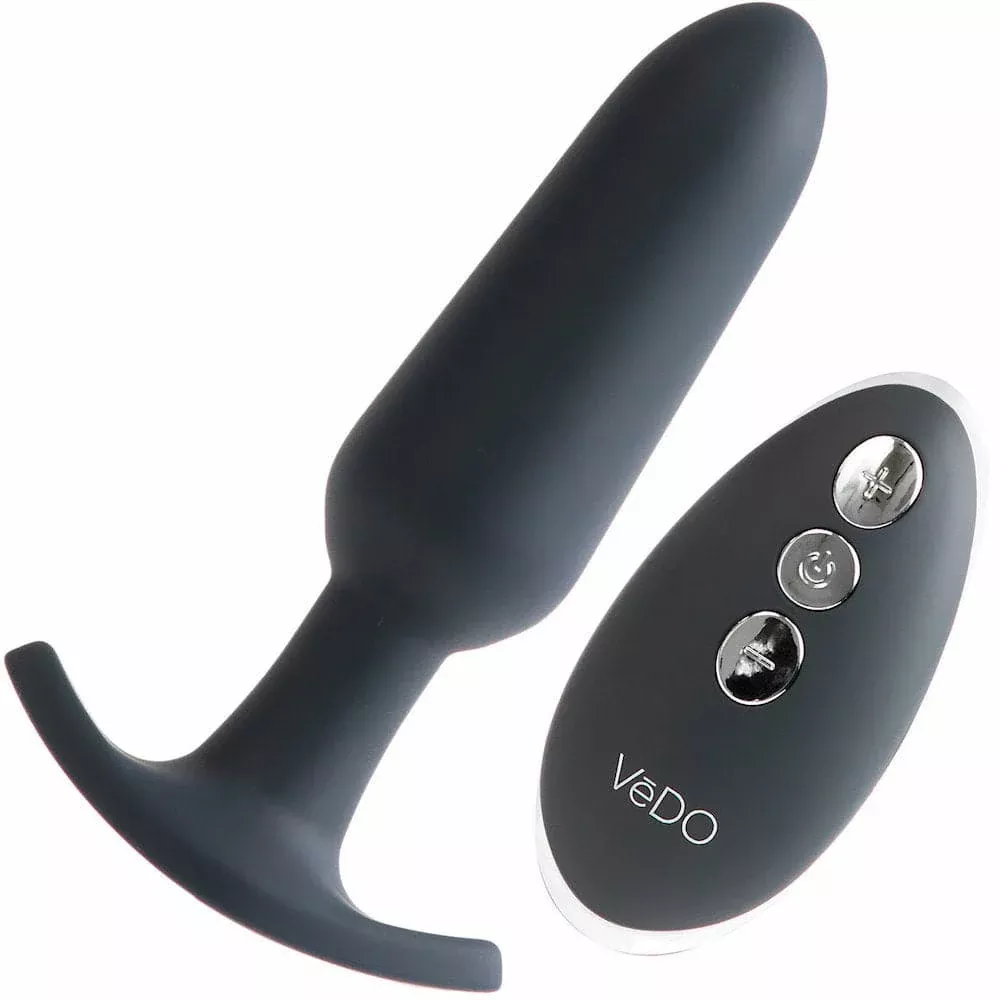Bump Plus Rechargeable Silicone Anal Vibrator with Remote Control - Black