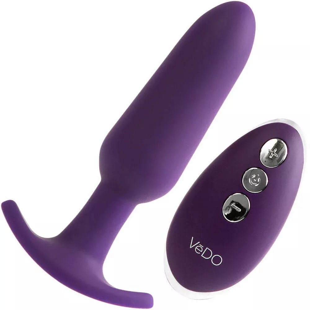 Bump Plus Rechargeable Silicone Anal Vibrator with Remote Control - Purple