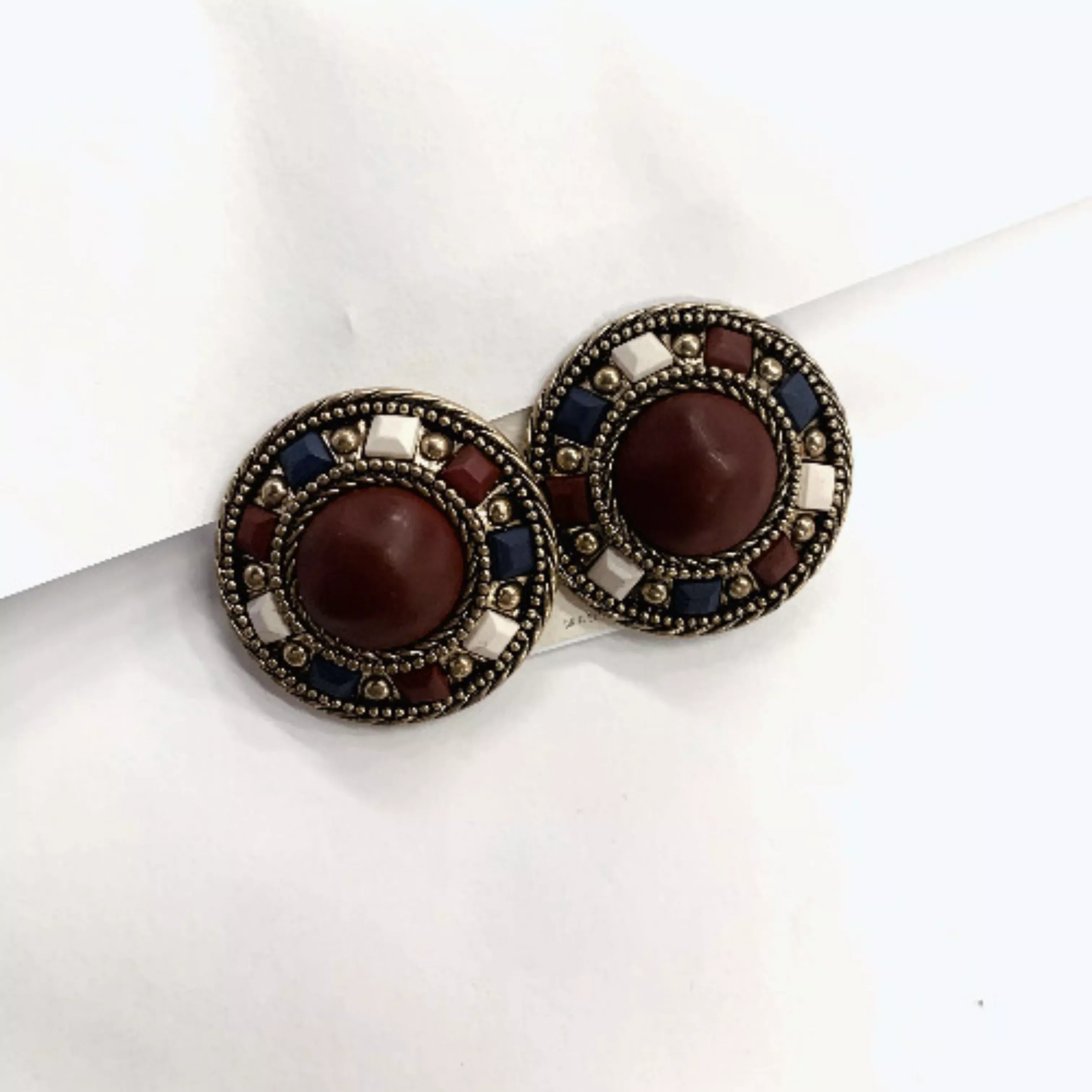 Burgundy Clip On Earrings