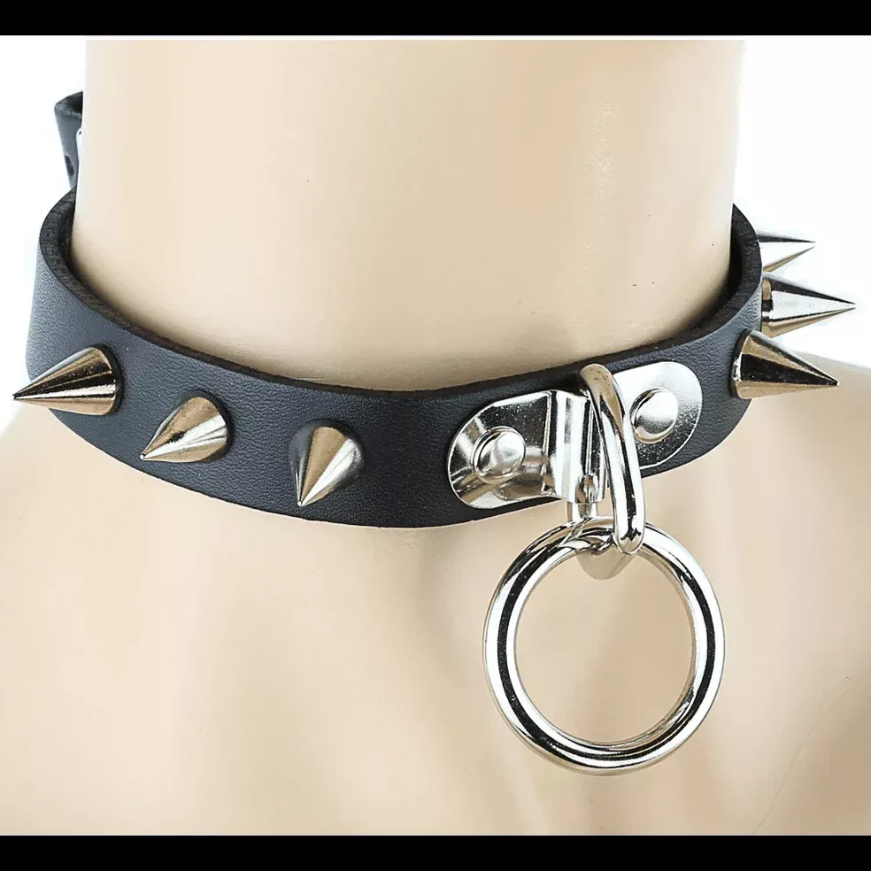 Caustic Disco Spiked Leather Choker