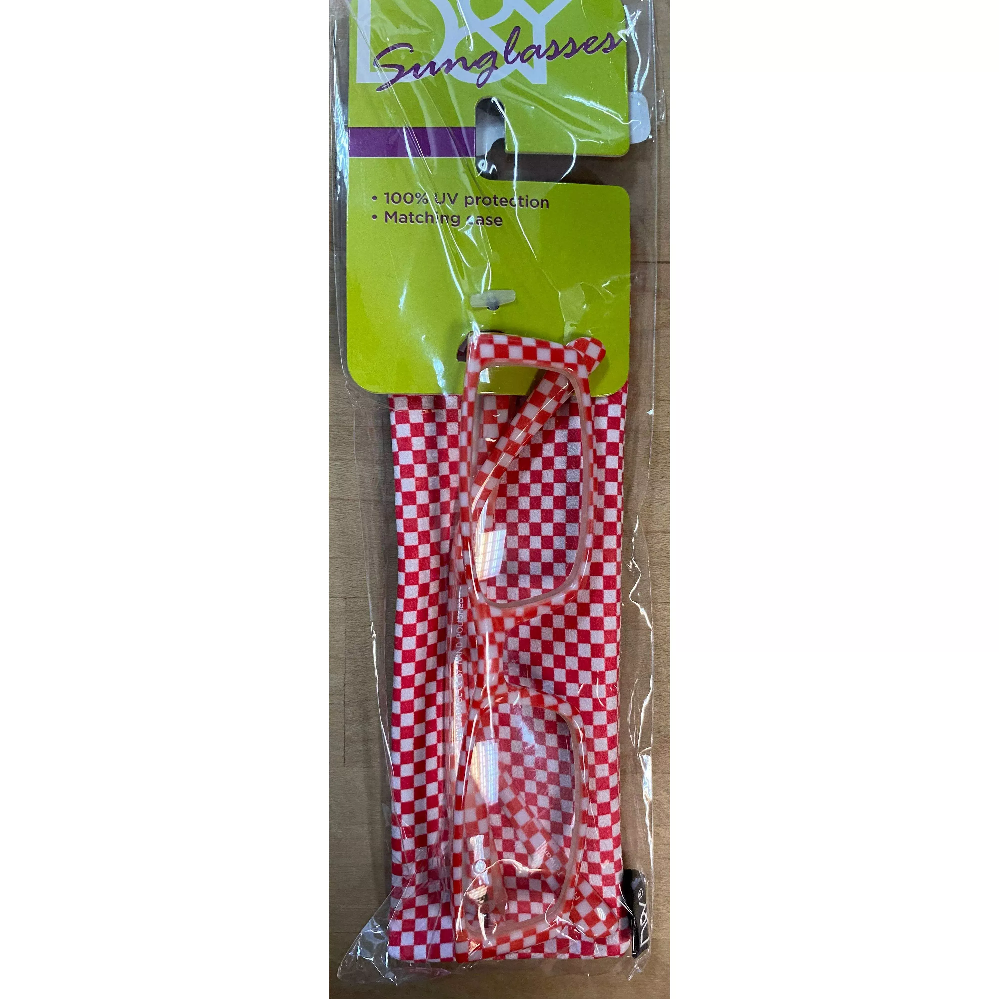 Checker Board Print Thin Glasses