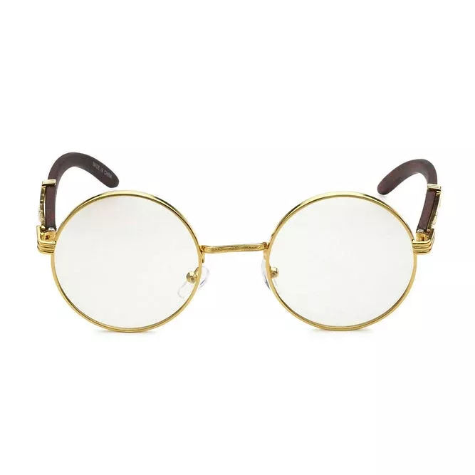 Classic Wooden Circular Glasses