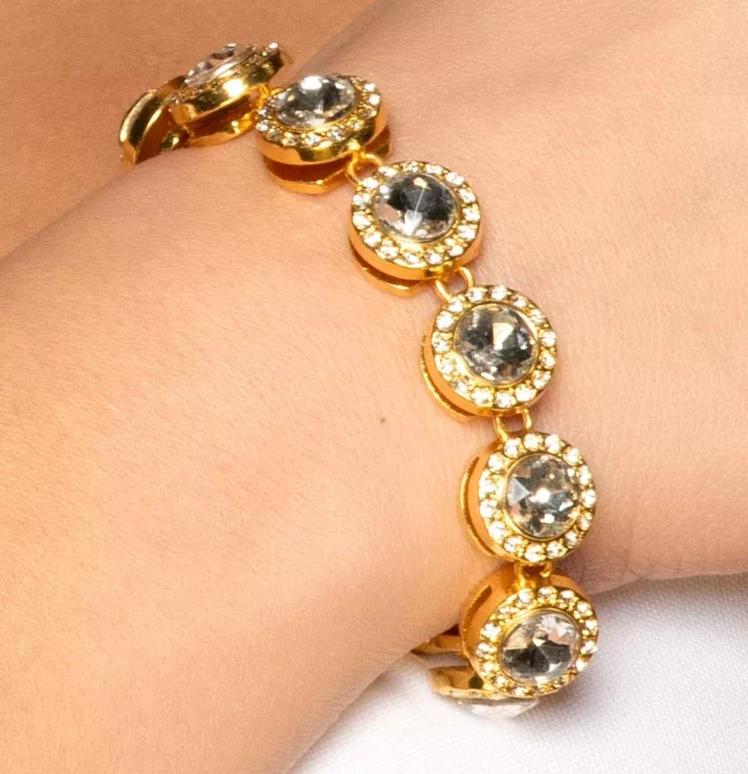 Clear Rhinestone Jeweled Bracelet