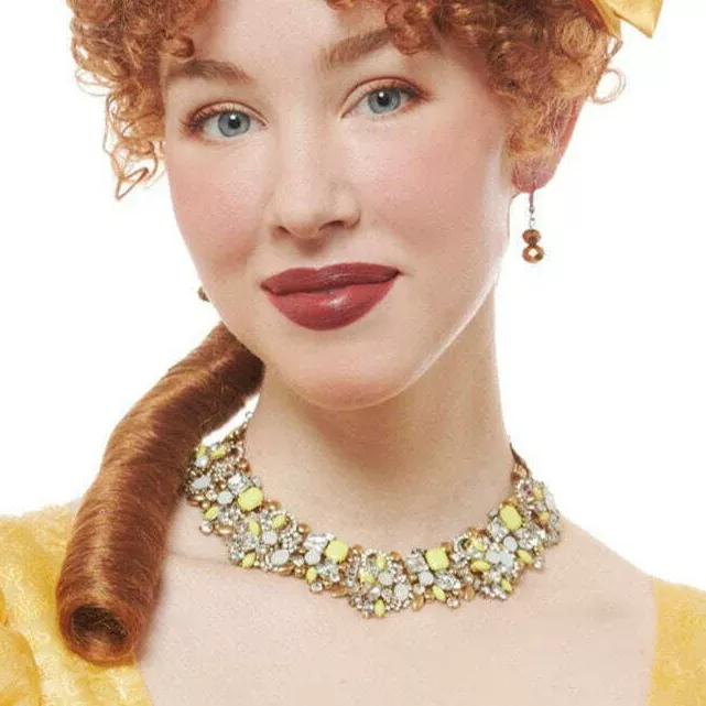 Clear Yellow Jeweled Regency Cluster Collar Necklace