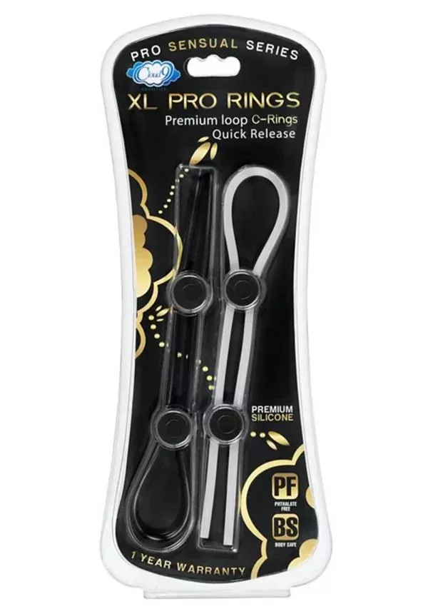 Cloud 9 Pro Sensual XL Cock Ring 2-Pack - Black/white
