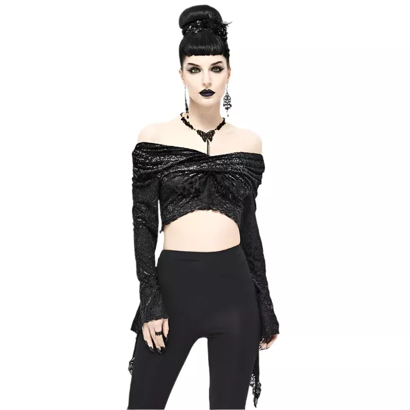 Cold Shoulder Vamp Crop Top