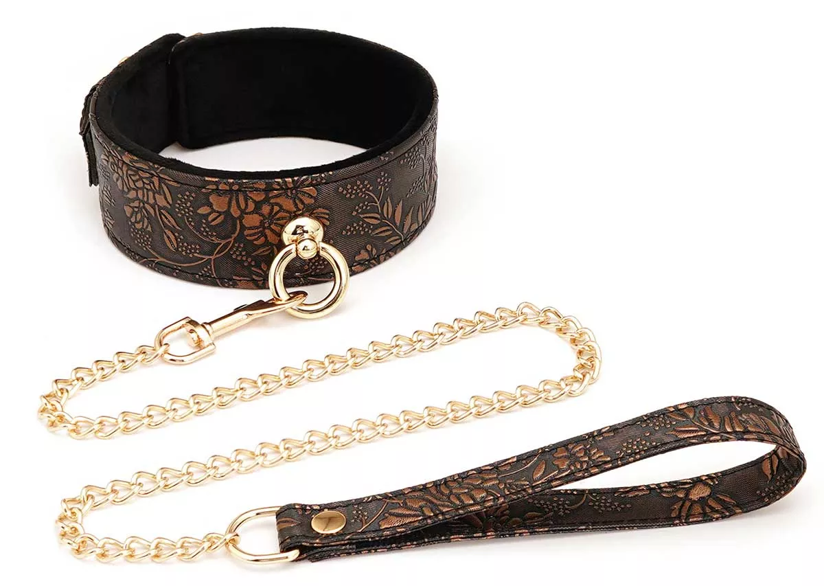 Collar & Leash Floral Print - SPARTACUS