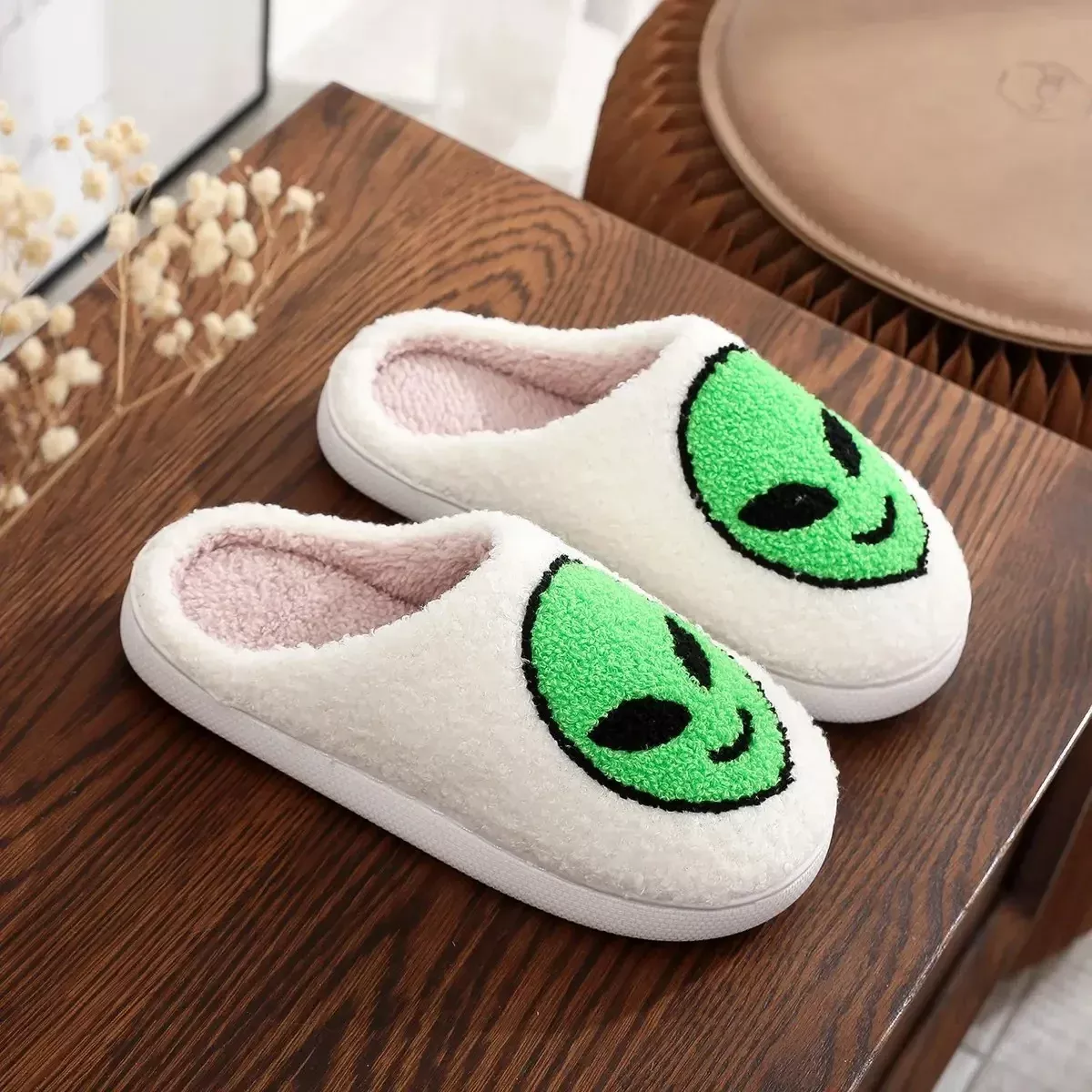 Cozy Alien Face Slippers