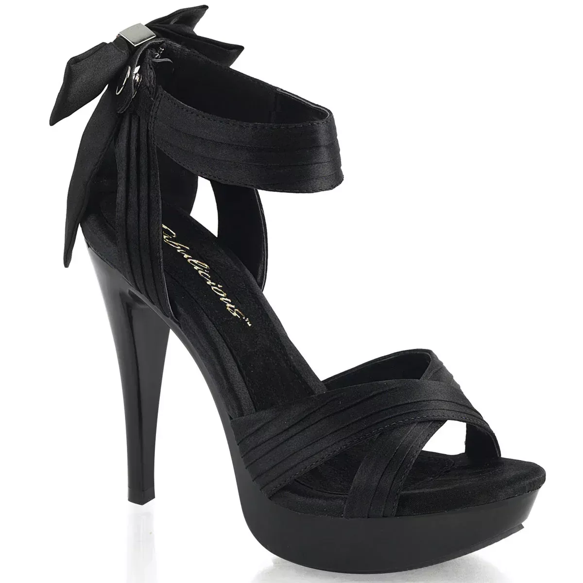 Criss Cross Pleated Straps Sandal 5" Heel