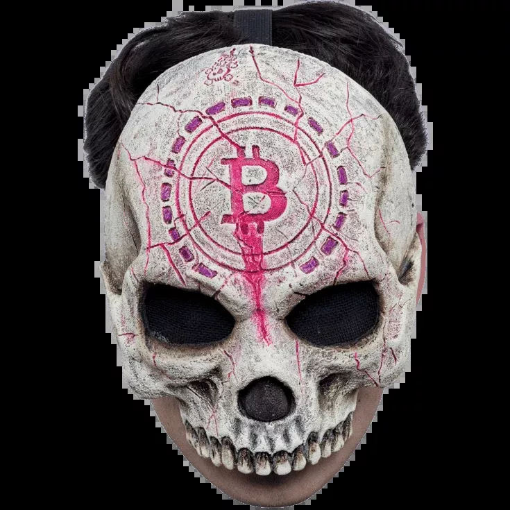 Crypto Bitcoin Skull Glow In The Dark Mask