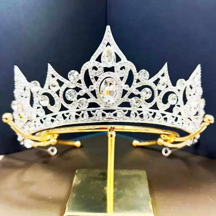 Crystal Clear Rhinestone Pointed Princess Tiara