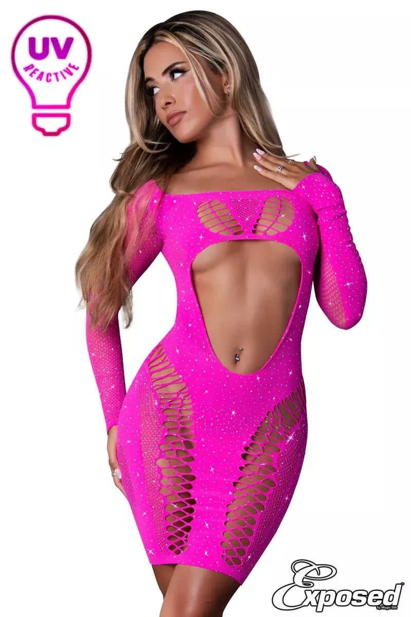 Crystal & UV Long Sleeve Dress
