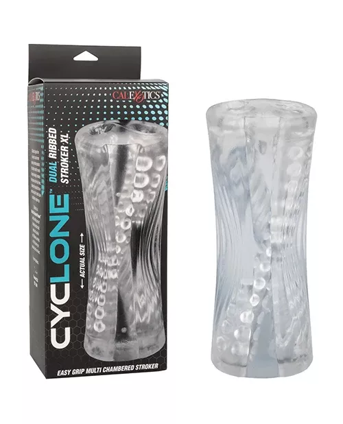 Cyclone Dual Ribbed Male Stroker XL - Clear
