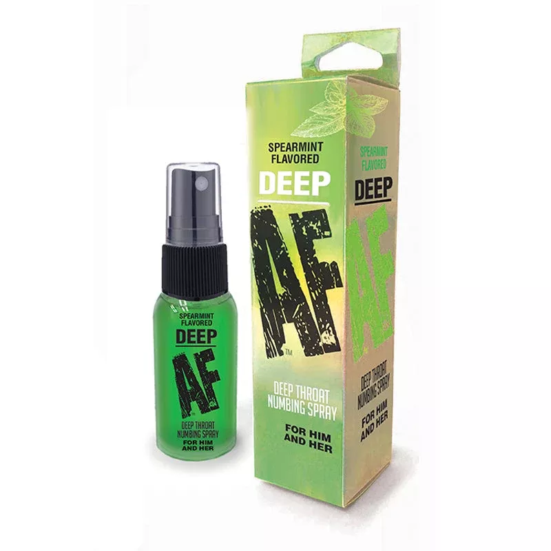 Deep AF Spearmint Flavored Deep Throat Numbing Spray 1 oz.