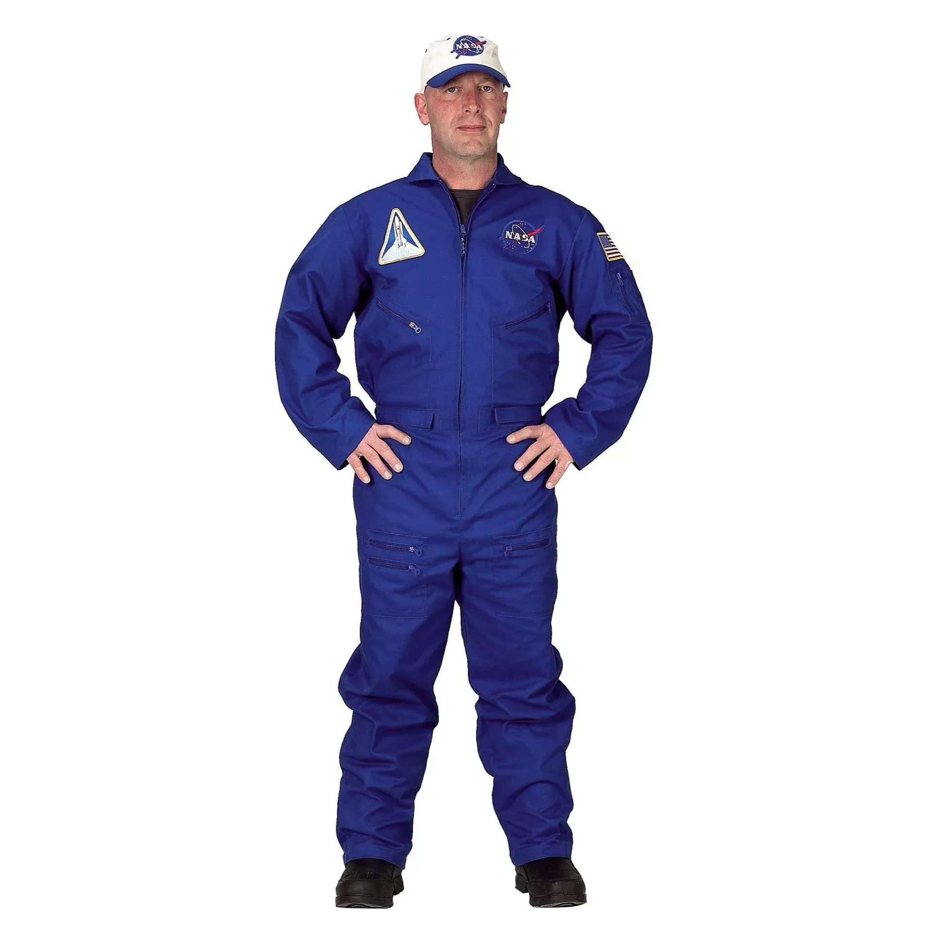 Deluxe Blue Flight Suit & Cap Adult Costume