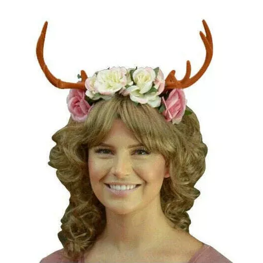 Deluxe Flower Crown Antlers Headband