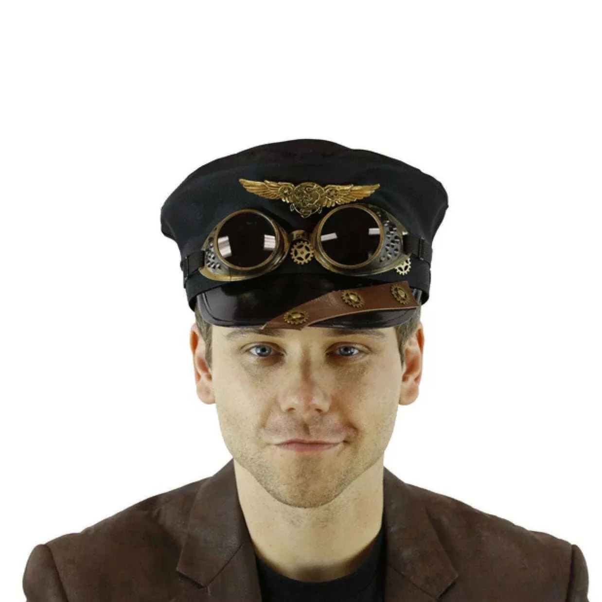 Deluxe Steampunk Commander Goggle Hat