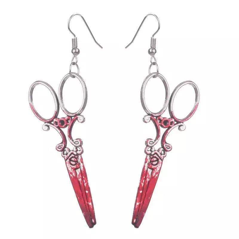 Demon Barber Bloody Scissor Earrings