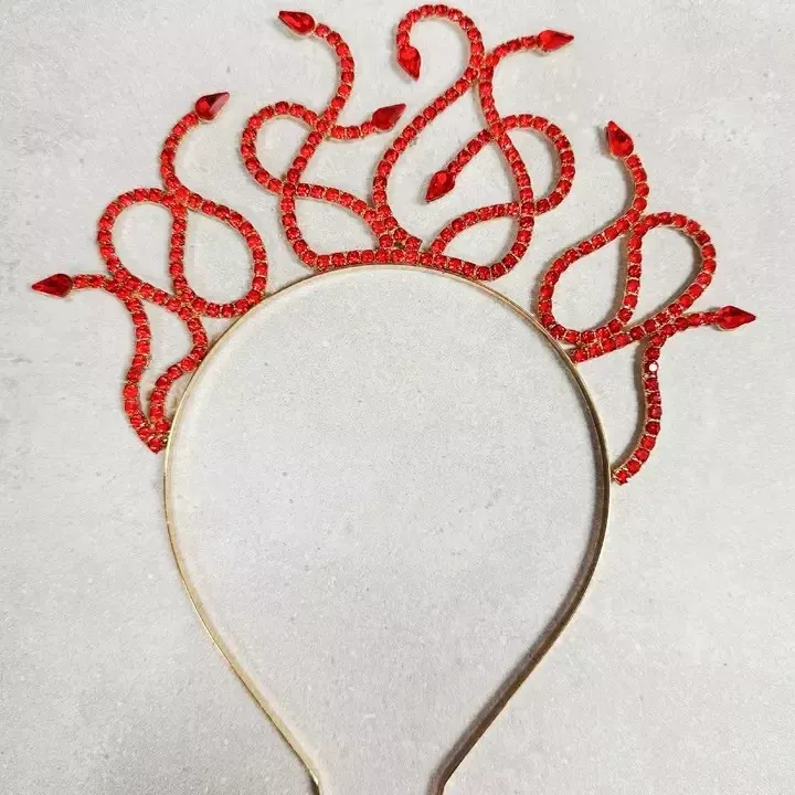 Devilish Red Medusa Snake Headband