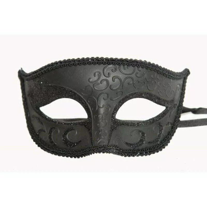 Diana Black Glittery Women's Mask