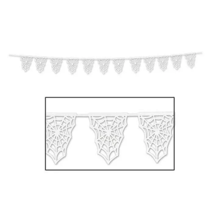 Die-Cut Spider Web Pennant Banner