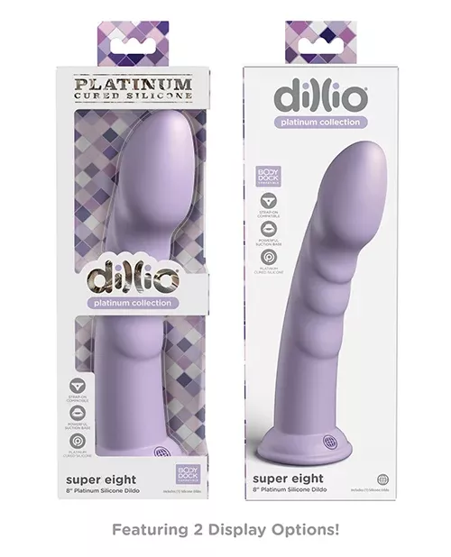 Dillio Platinum 8" Super Eight Silicone Dildo Purple
