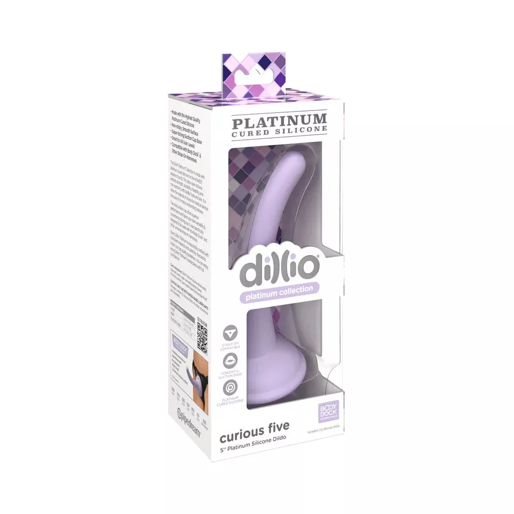 Dillio Platinum Collection Curious Five 5 in. Silicone Dildo Purple