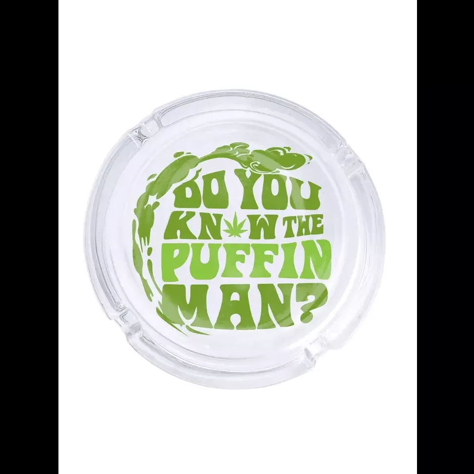 Do You Know the Puffin Man Glass Ashtray