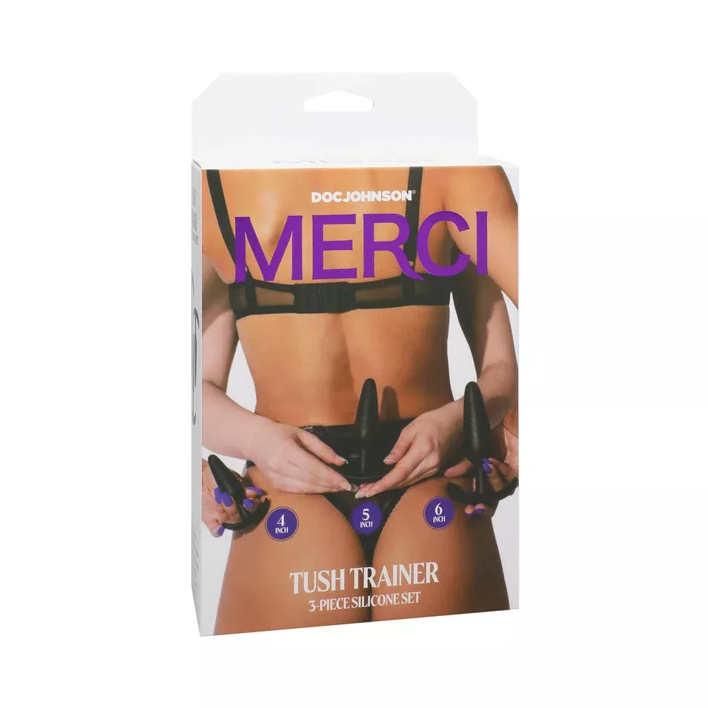 Doc Johnson Merci Tush Trainer 3-Piece Silicone Plug Set Black